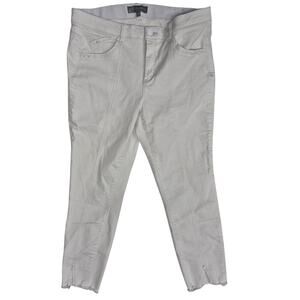 Wit & Wisdom White Cotton Blend Pants Elastic Waist Tapered Ankle Sz 16W